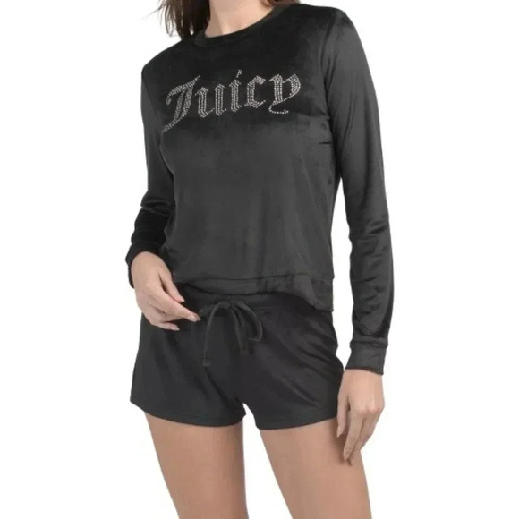3pc Short Set With Rhinestone Details - Picture 1 of 2